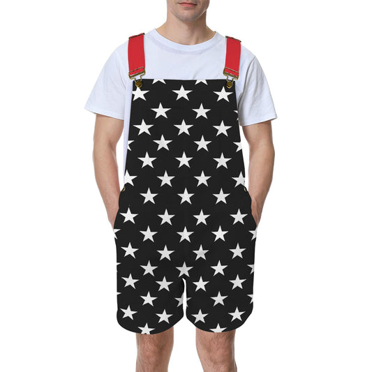 Thin Red Line Flag Inspired Unisex Suspender Jumpsuit