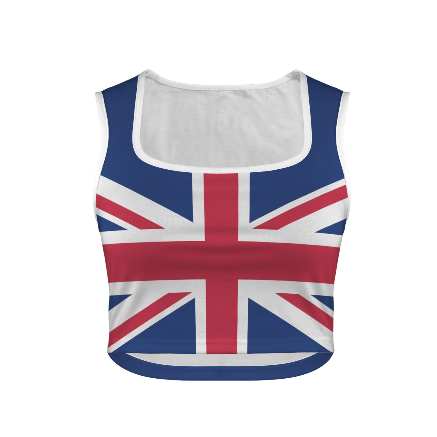 UK/Great Britain Flag Inspired Square Neck Crop Tank Tops