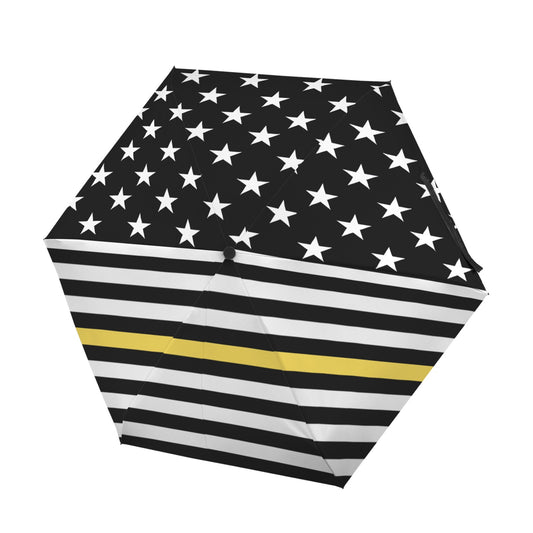 Thin Gold Line Flag Inspired Mini Compact Umbrella