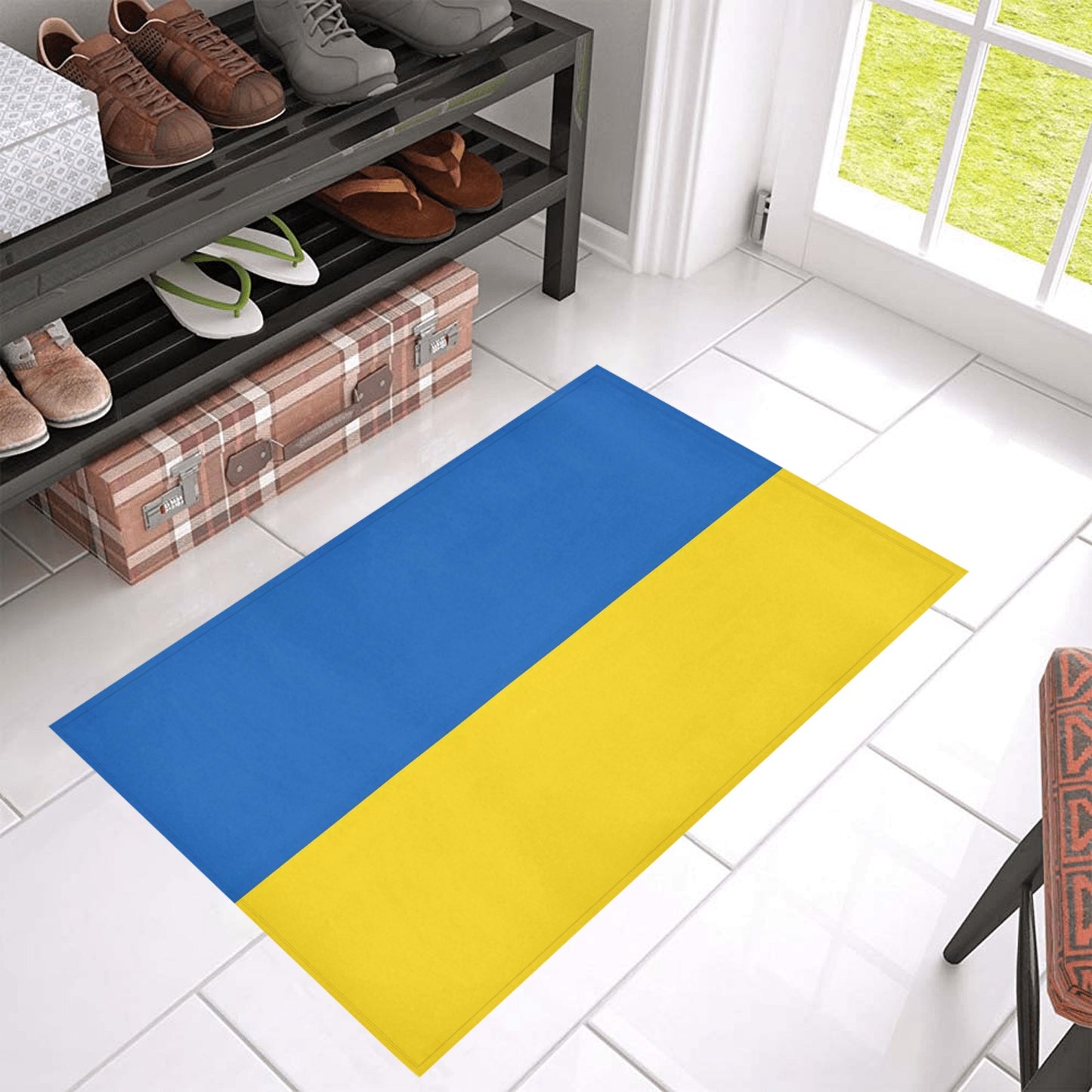 Ukraine Flag Inspired Doormat 30" x 18" (Sponge Material)