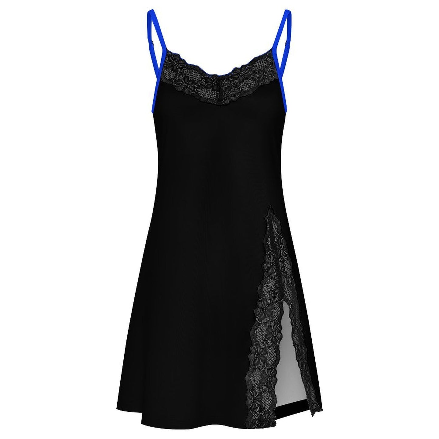 Thin Blue Line Flag Inspired Women's Lace Slit Cami Pajama Dress