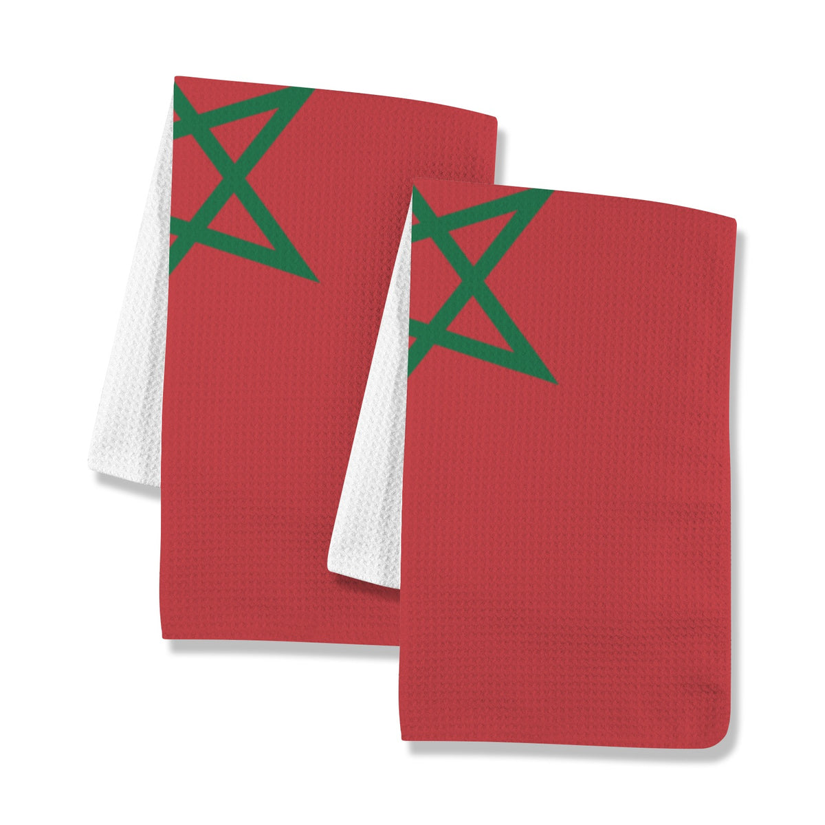 Morocco Flag Inspired Kitchen Towel 40X60cm (Pack of 2) | Printed In the USA