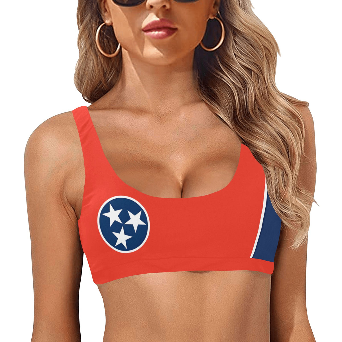 Tennessee Flag Inspired Sport Bikini Top
