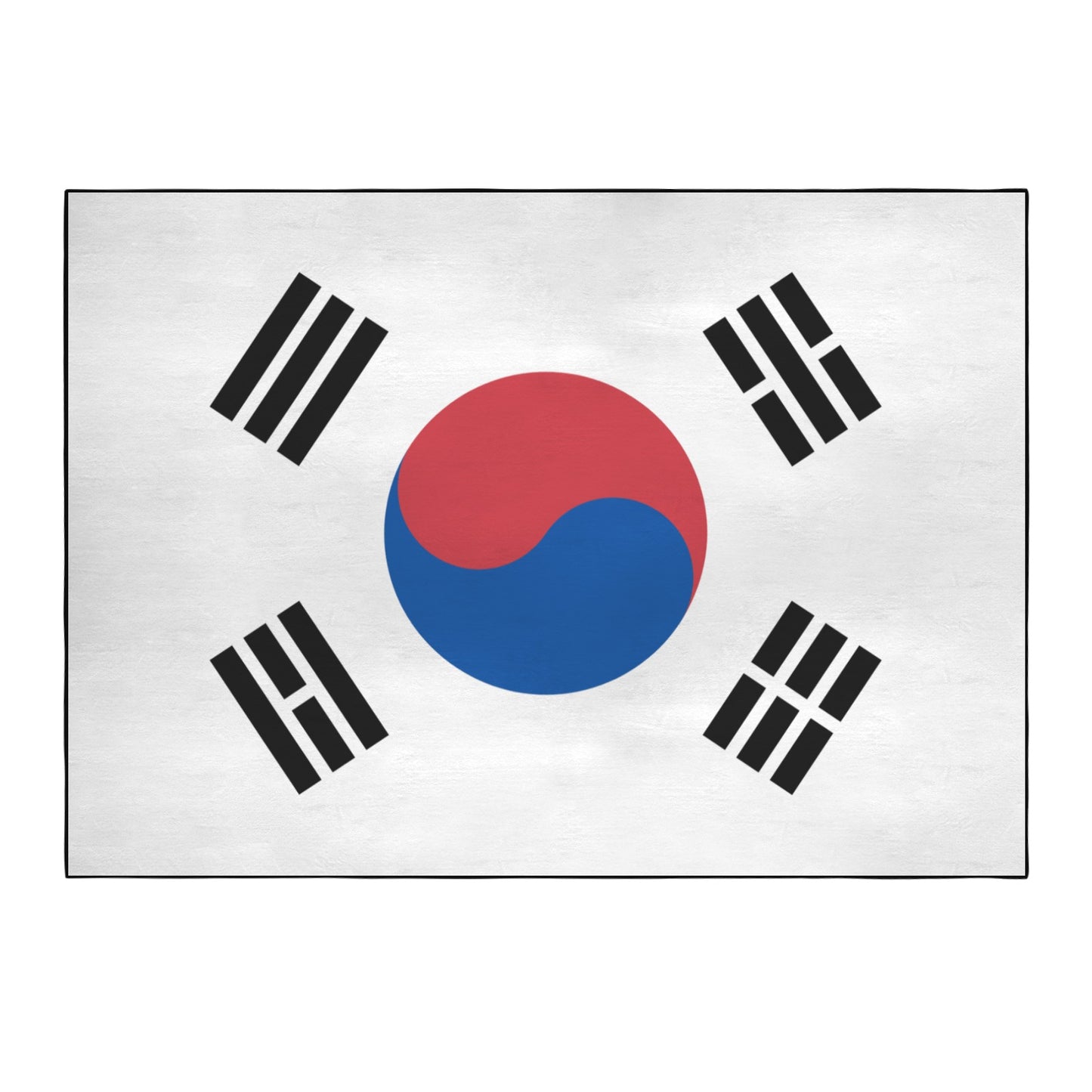 South Korea Flag Inspired 84x60 Inch Area Rug with Black Binding (Made in the USA)