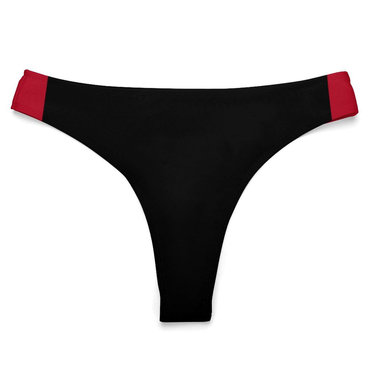 Thin Red Line Flag Inspired T-Back Thong Bikini