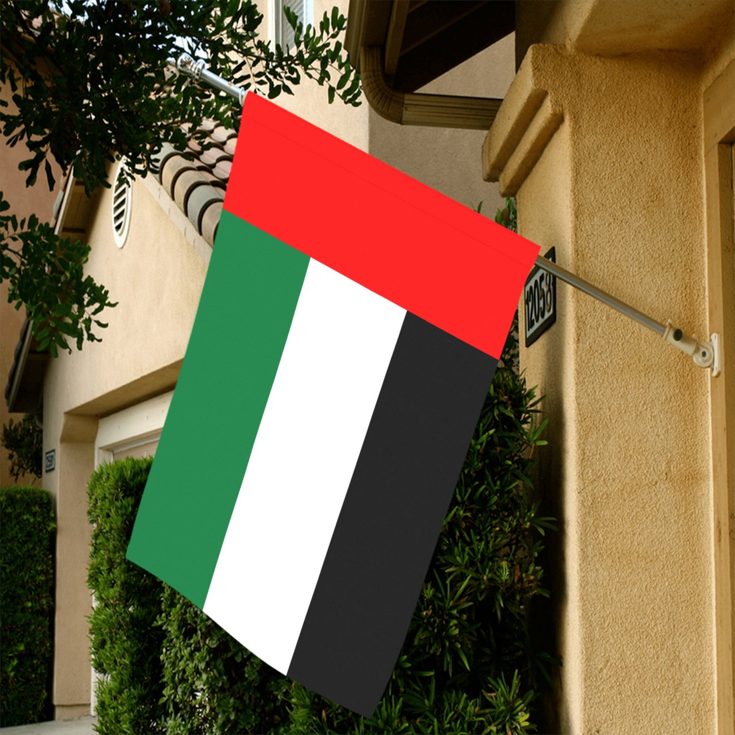House displaying UAE flag from Luv My Flag brand.