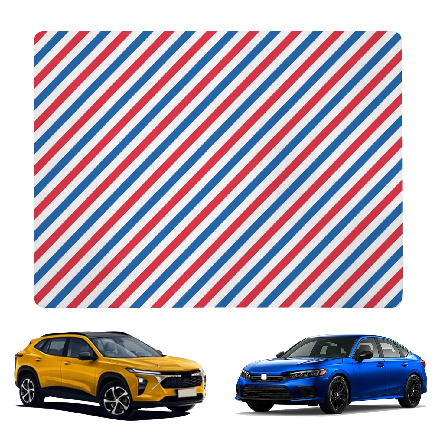 USA/American Flag Inspired Striped Pattern Car Trunk Mat 100 × 75 cm / 39.4 × 30 in Printed in the USA