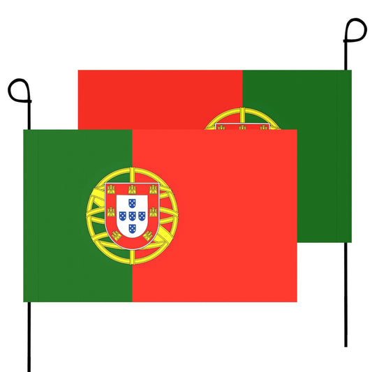 Two Portugal flags with poles by Luv My Flag.