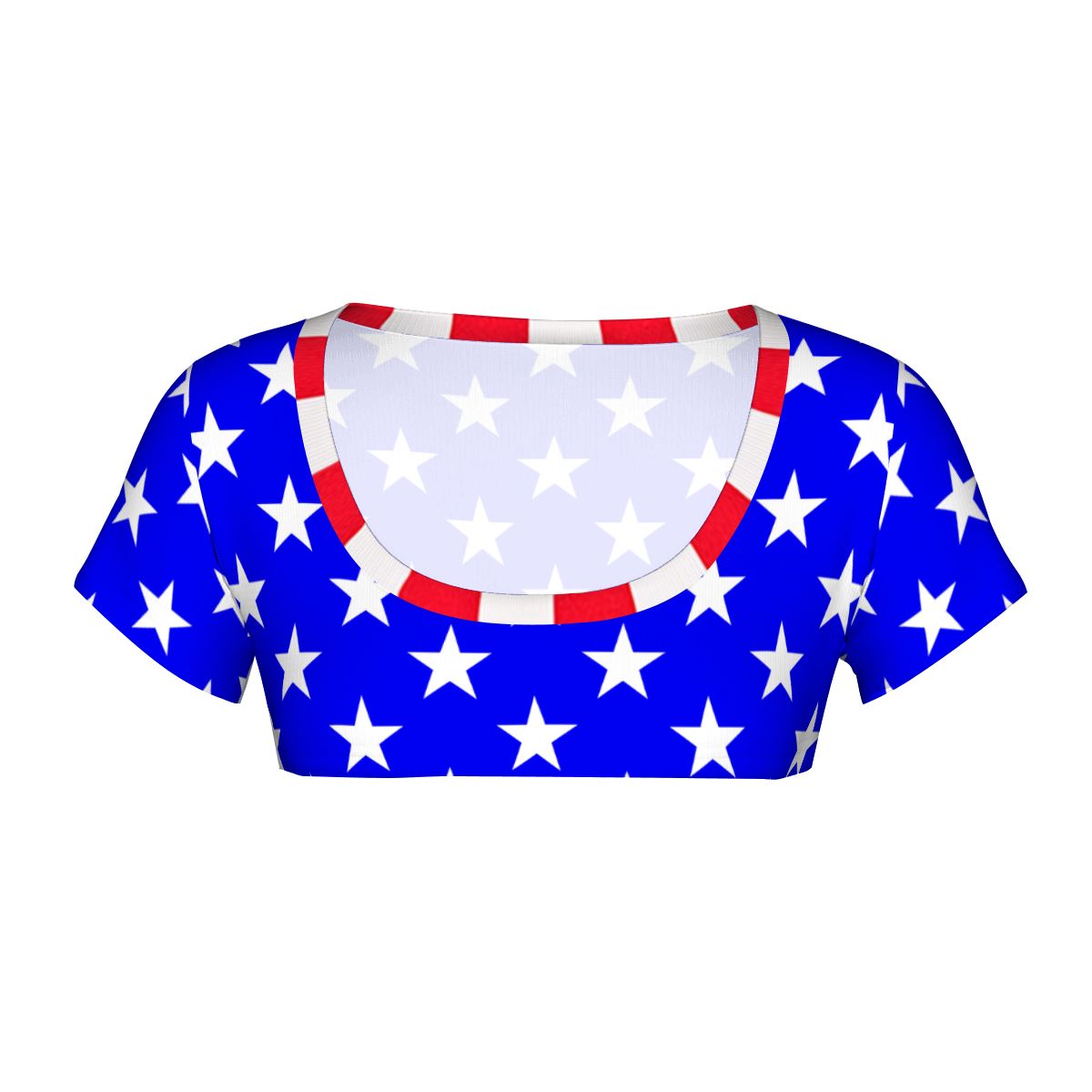 USA/American Flag Inspired Women's 1/2 Cut Short Sleeve T-Shirt