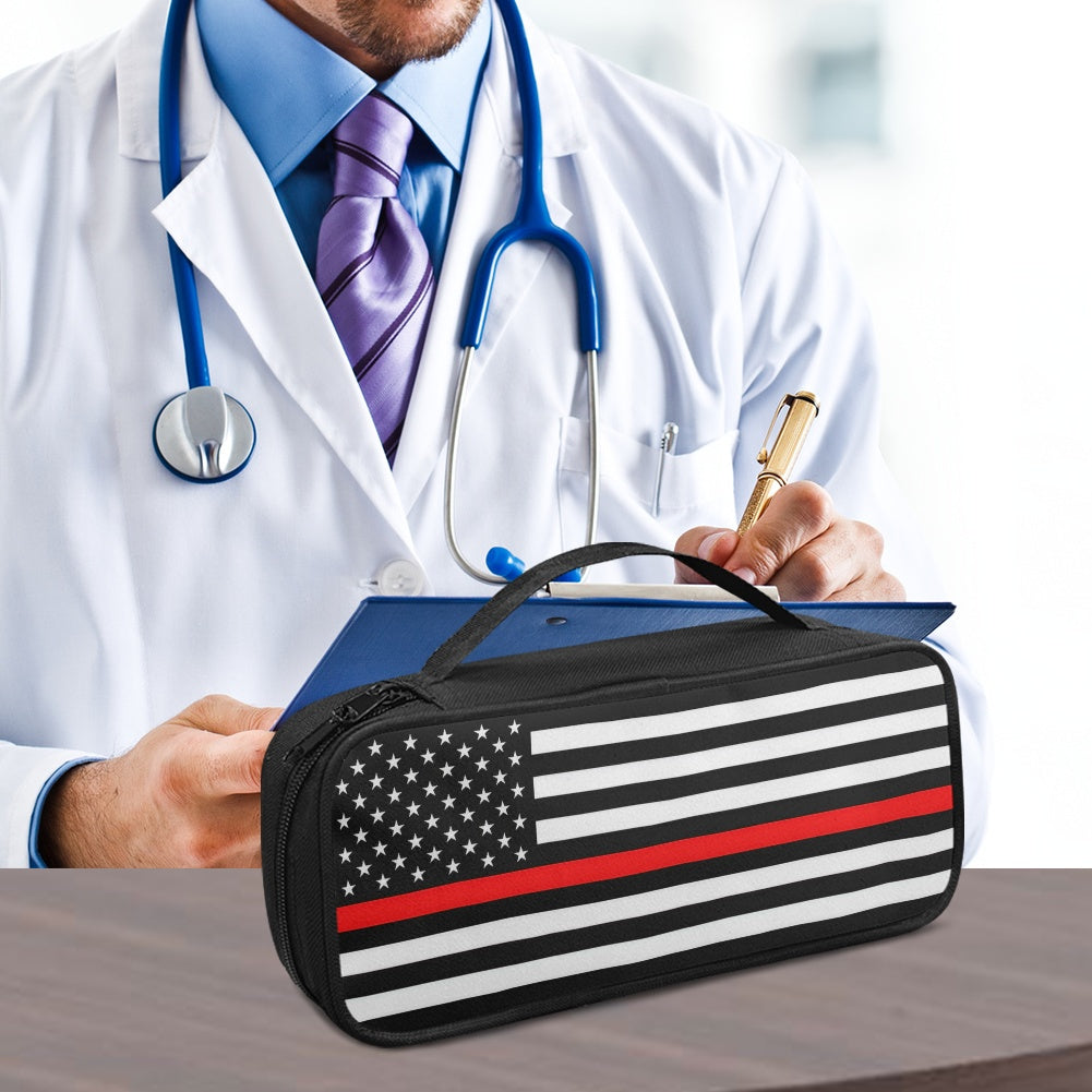 Thin Red Line Flag Inspired Stethoscope Storage Bag