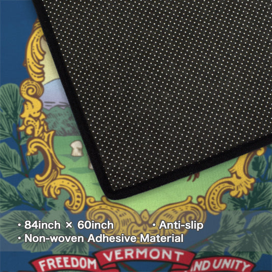 Vermont Flag Inspired 84x60 Inch Area Rug with Black Binding (Made in the USA)