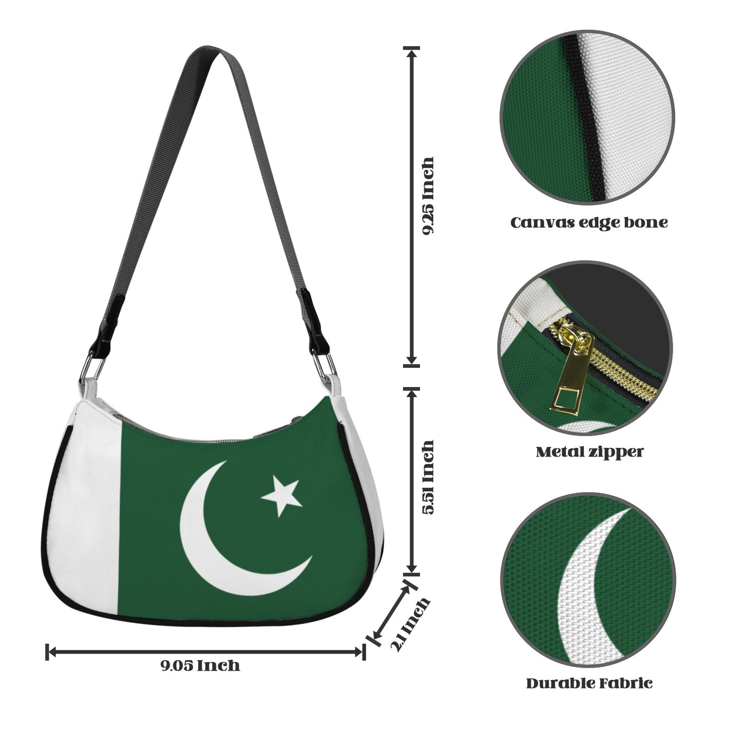 Pakistan Flag Inspired Women's Shoulder Bag