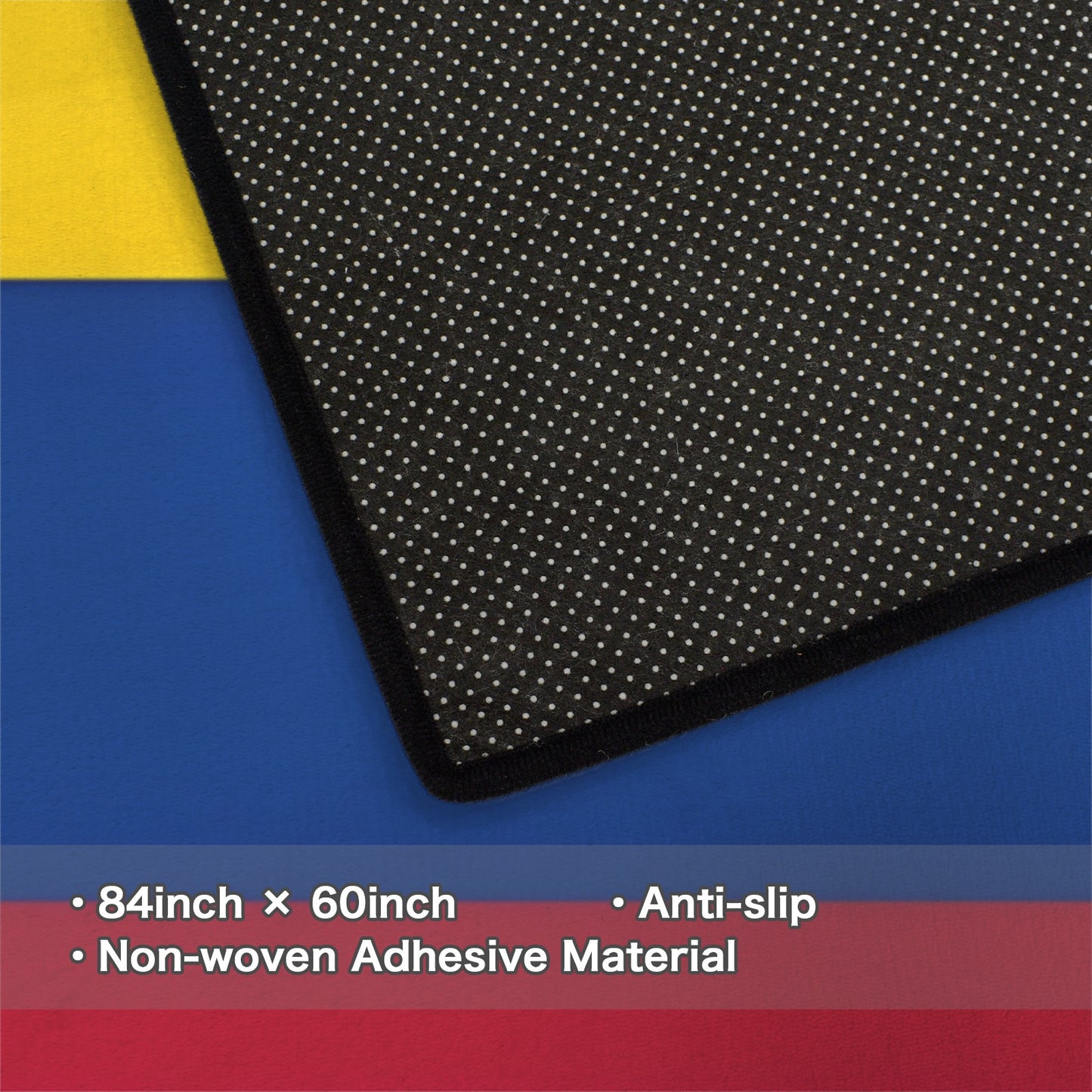Colombia Flag Inspired 84x60 Inch Area Rug with Black Binding (Made in the USA)