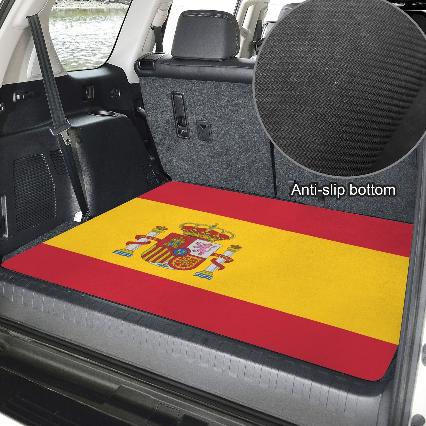 Spain Flag Inspired Car Trunk Mat 100 × 75 cm / 39.4 × 30 in Printed in the USA
