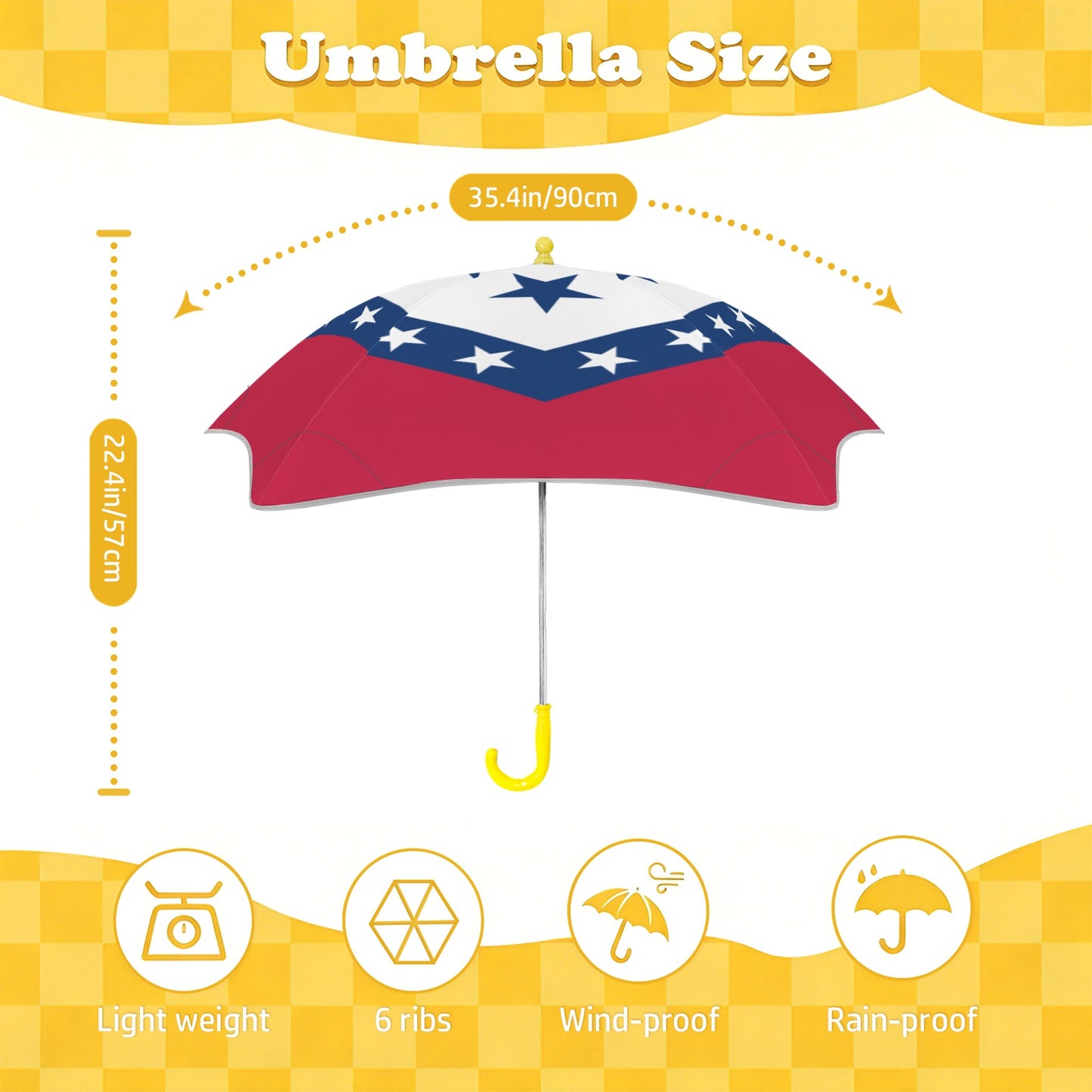Arkansas Flag Inspired Kids Safe Round Corner Umbrella