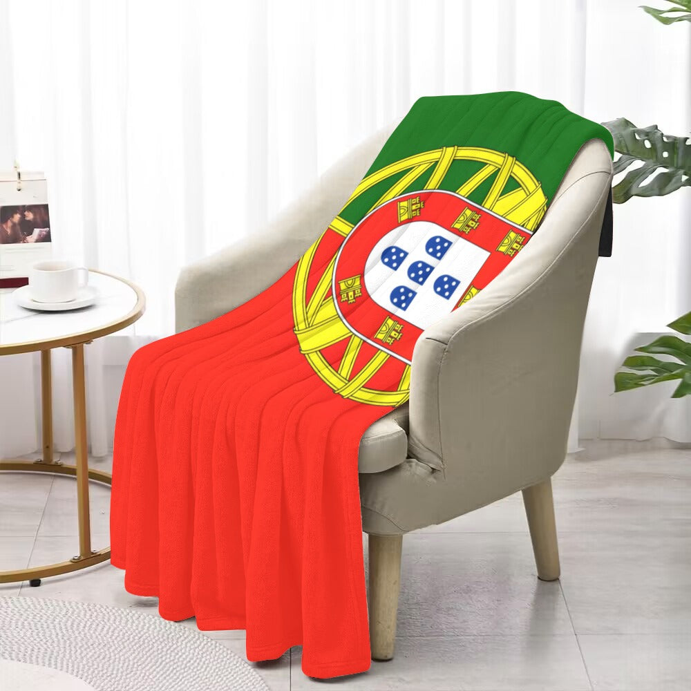 Luv My Flag blanket featuring Portugal's colorful national flag design.