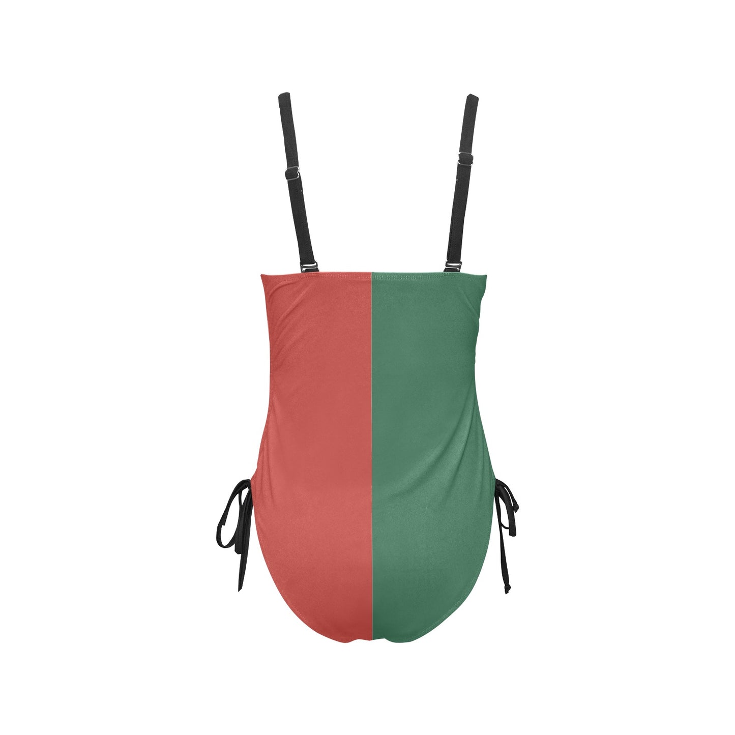 Mexico Flag Inspired Drawstring Side One-Piece Swimsuit