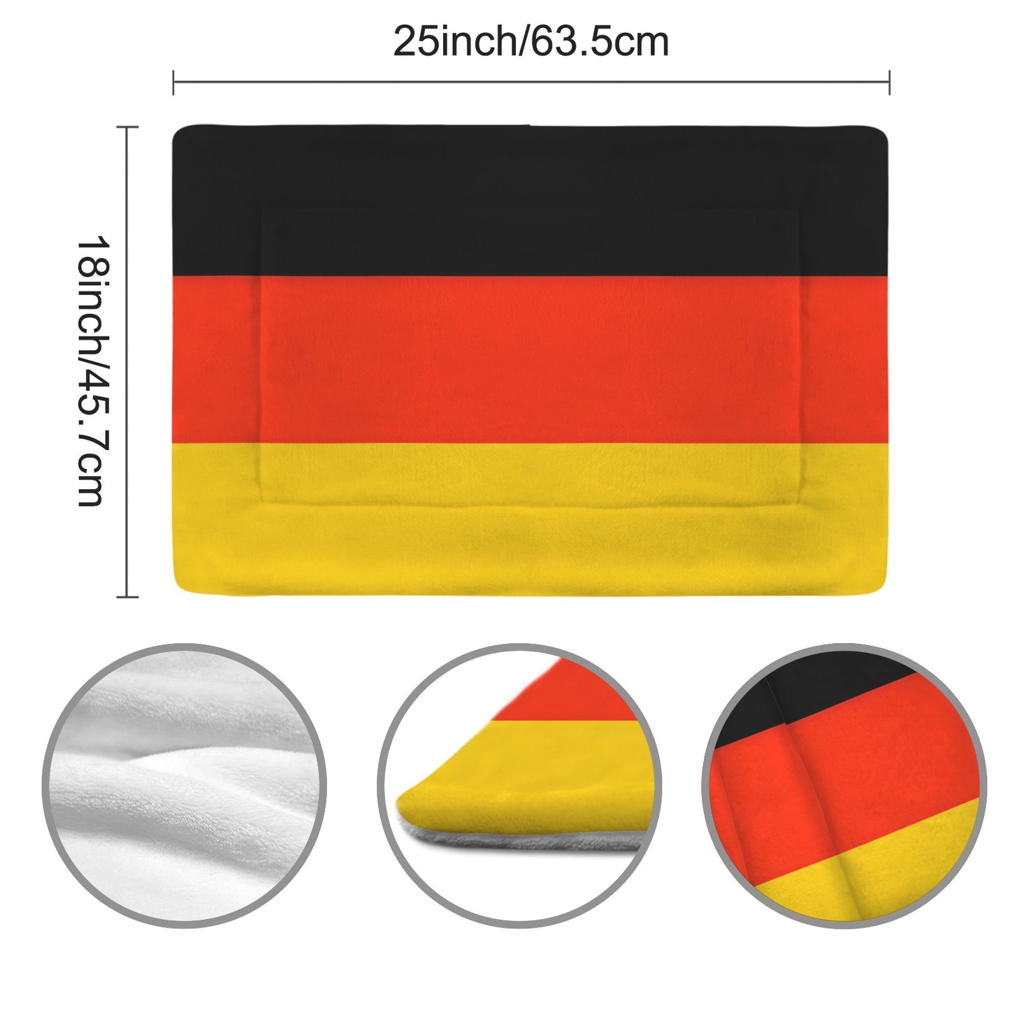Germany Flag Inspired Pet Mat 25x18inch (Made in the USA)