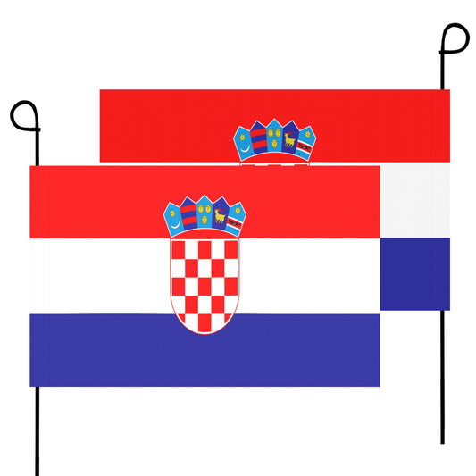 Red, white, and blue flags featuring Croatian crest, by Luv My Flag.