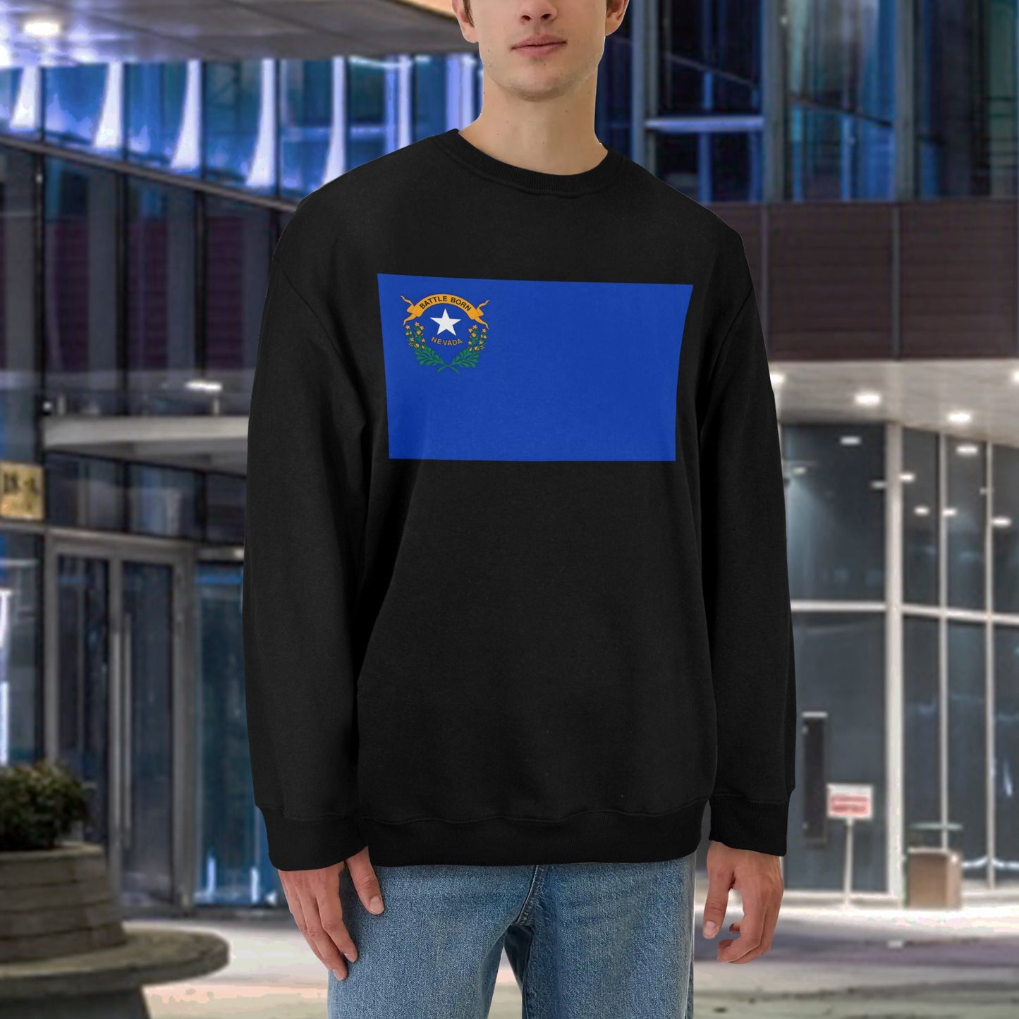 Nevada Flag Unisex Fleece Sweatshirt (Made in the USA)