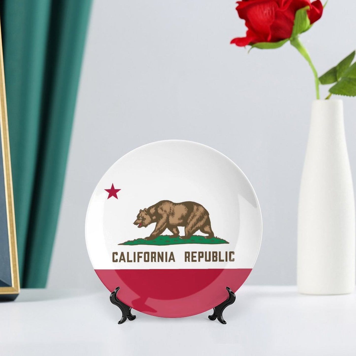 California Flag Inspired Bone China Decorative Plate