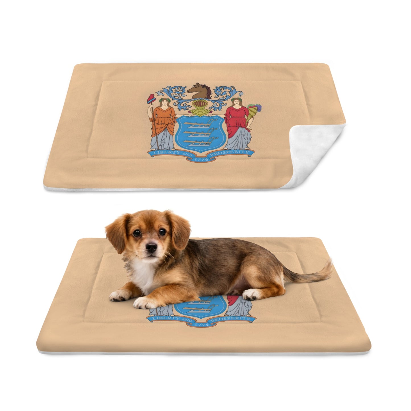New Jersey Flag Inspired Pet Mat 25x18inch (Made in the USA)