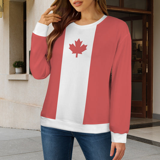 Canada Flag Inspired Women's Crew Neck Sweater Printed in the USA