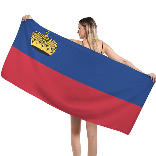 Liechtenstein Flag Inspired Custom Bath Towel 29"x58"(Made in USA)