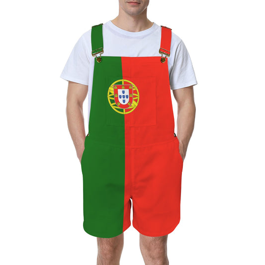 Portugal Flag Inspired Unisex Suspender Jumpsuit