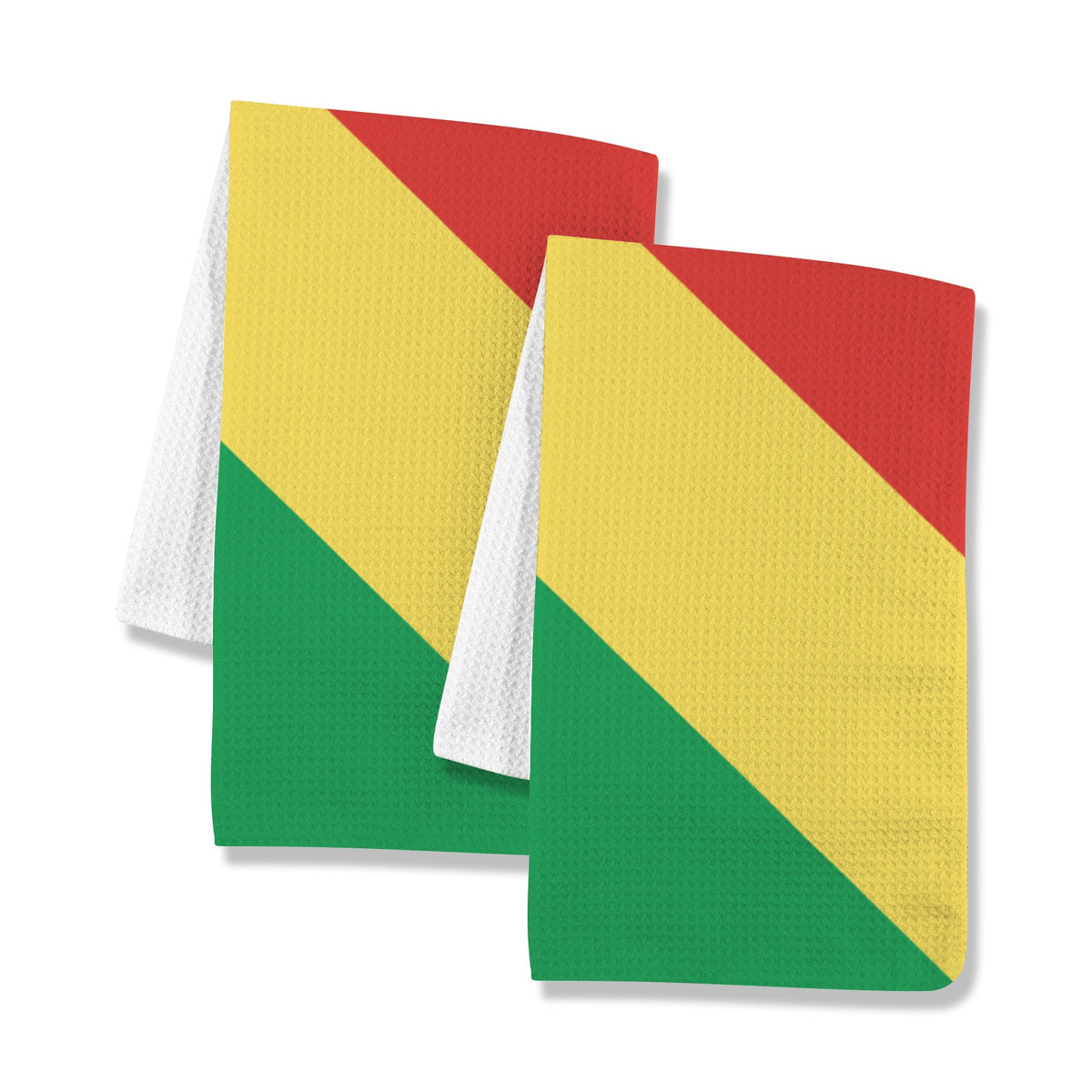 Republic of the Congo Inspired Flag Kitchen Towel 40X60cm (Pack of 2) | Printed In the USA