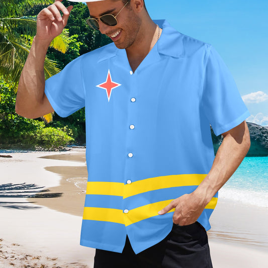 Aruba Flag Hawaiian Shirt (Made in USA)