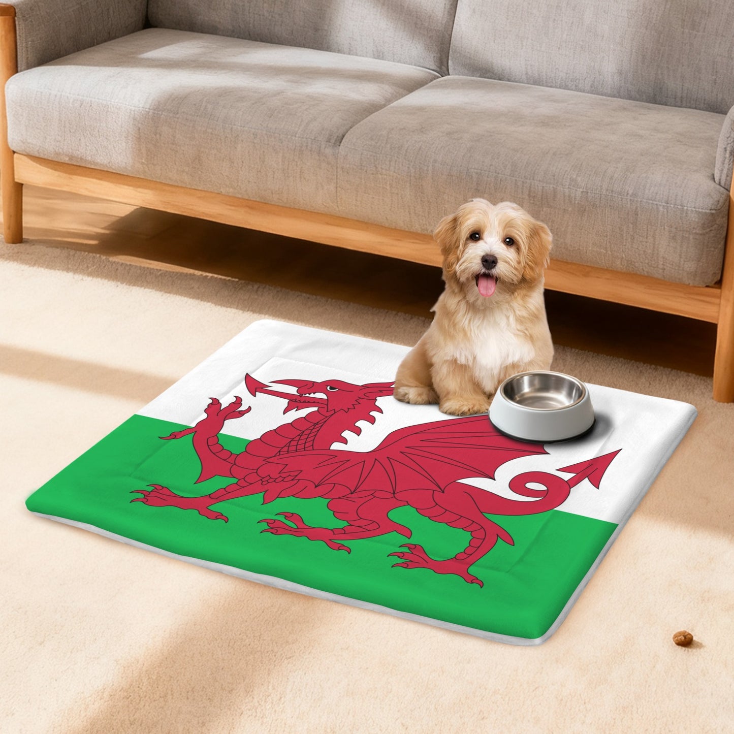 Wales Flag Inspired Pet Mat 25x18inch (Made in the USA)