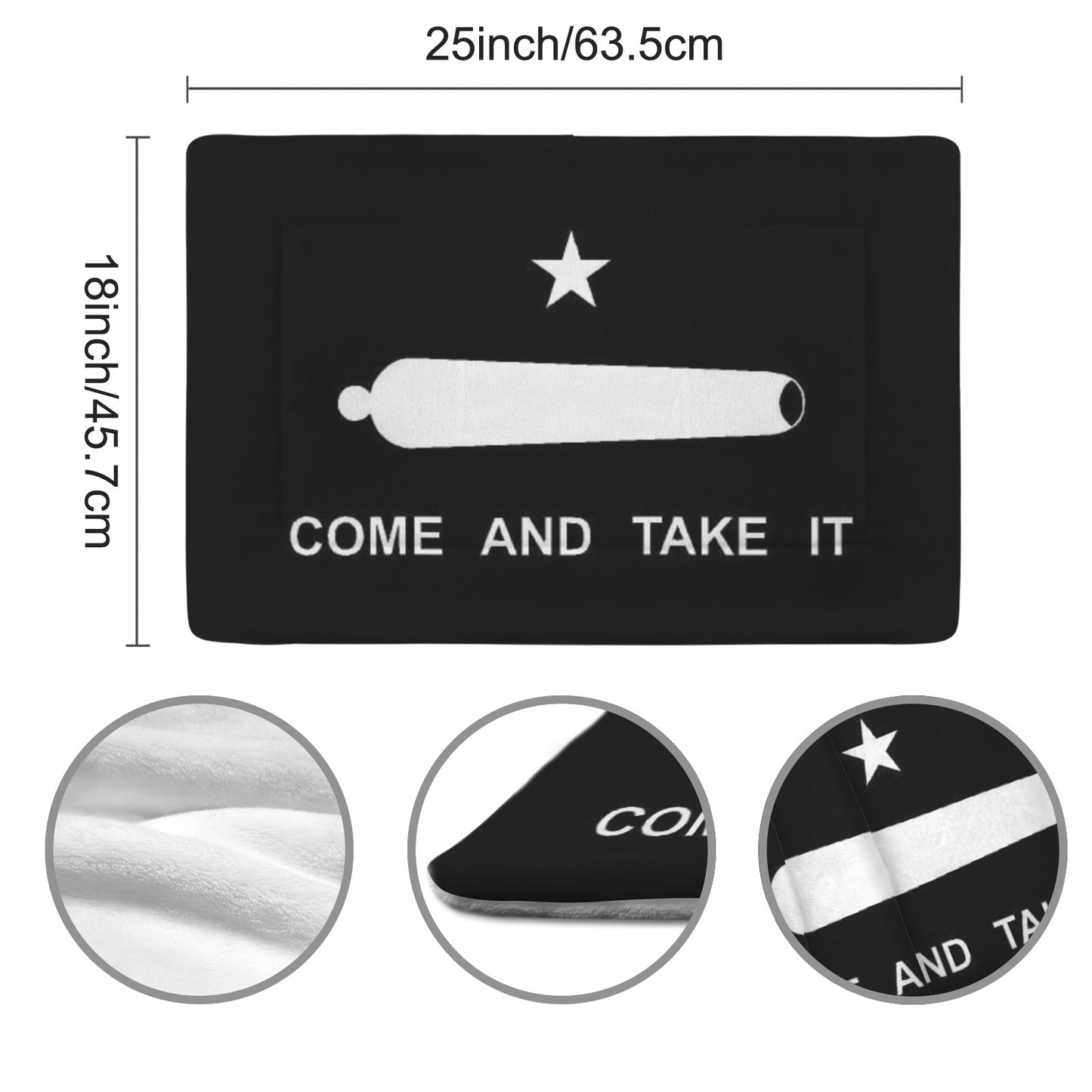 Come and Take It Flag Inspired Pet Mat 25x18inch (Made in the USA)