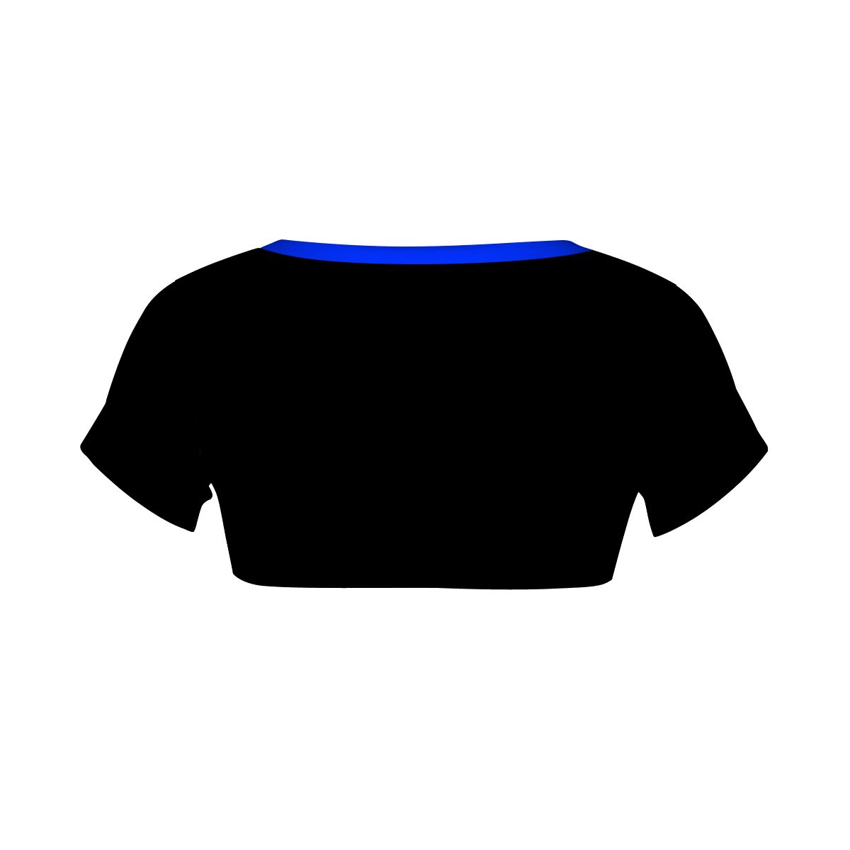 Thin Blue Line Flag Inspired Women's 1/2 Cut Short Sleeve T-Shirt Style-2