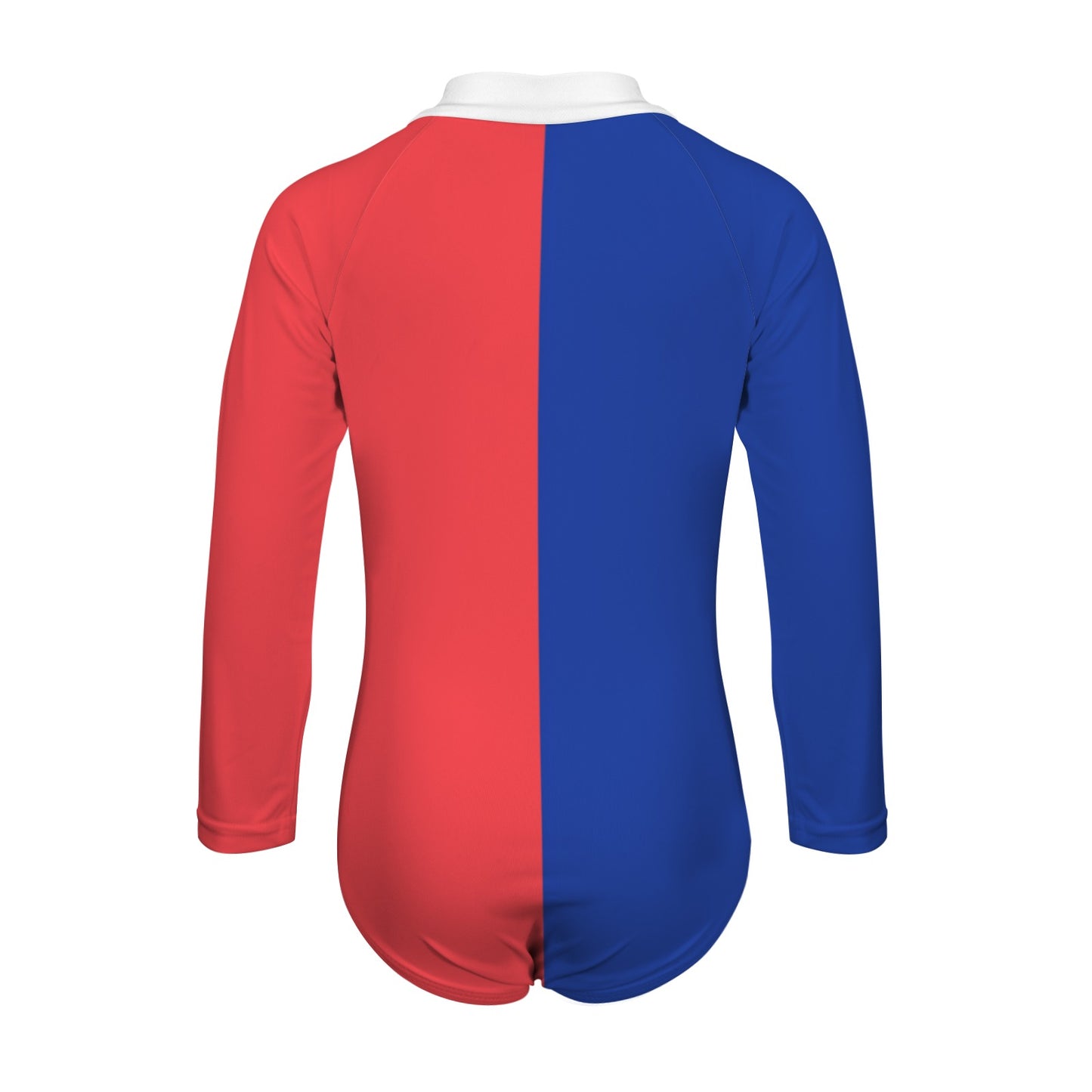 France Flag Inspired Big Girls' Long Sleeve One-Piece Swimsuit