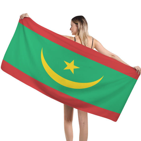 Mauritania Flag Inspired Custom Bath Towel 29"x58"(Made in USA)