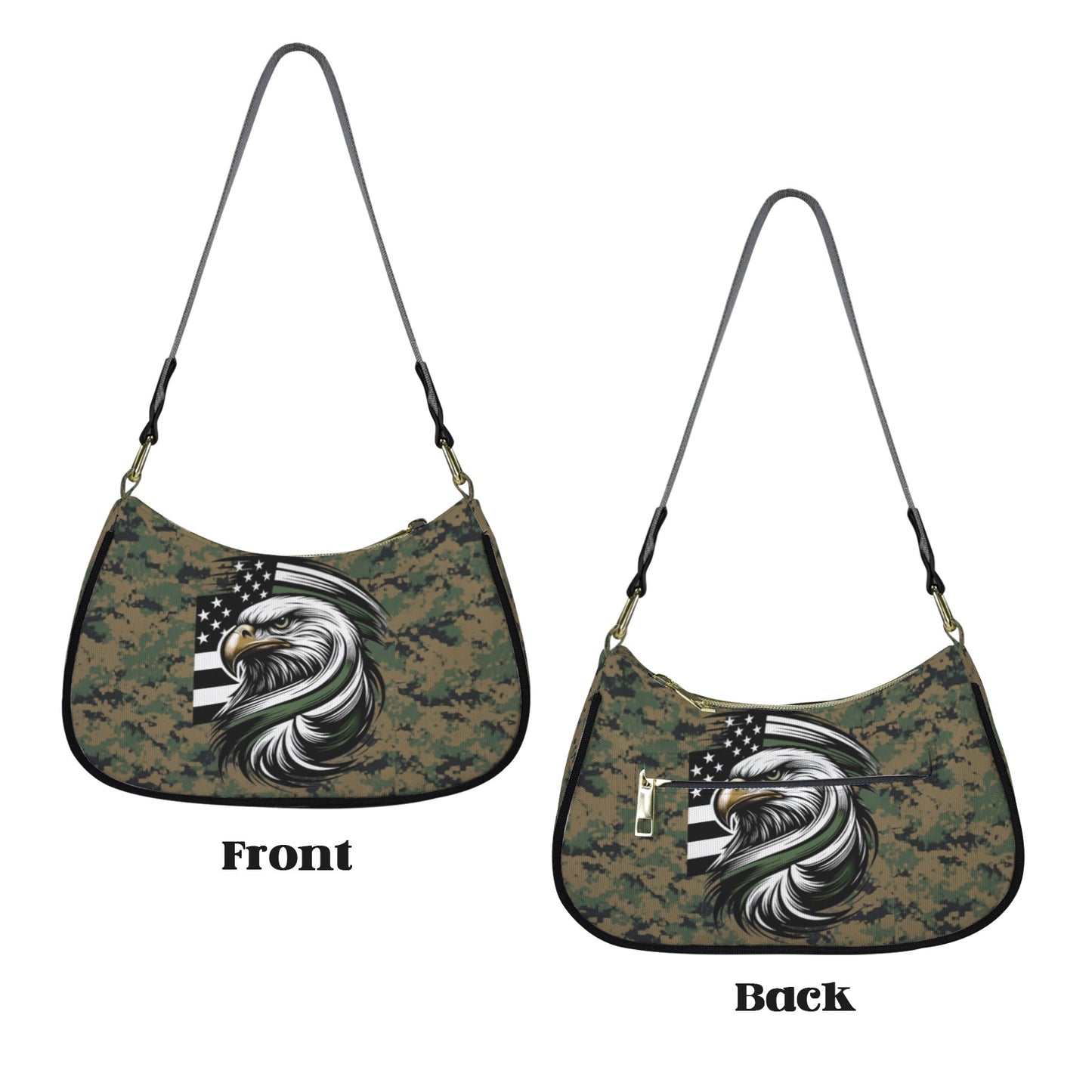 Thin Green Line Flag Inspired Eagle on Digital Camo Women's Shoulder Bag