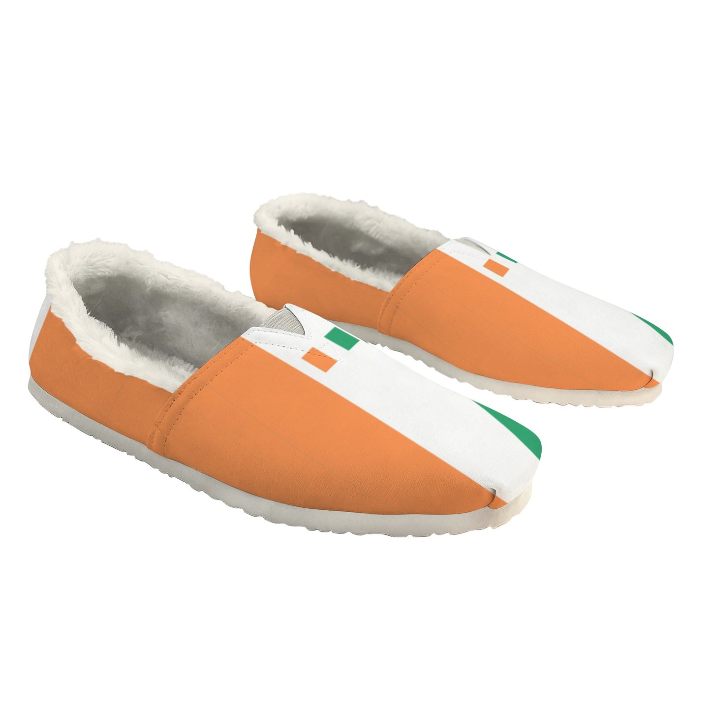 Ireland Flag Inspired Women's Fleece-Lined Canvas Slip-On