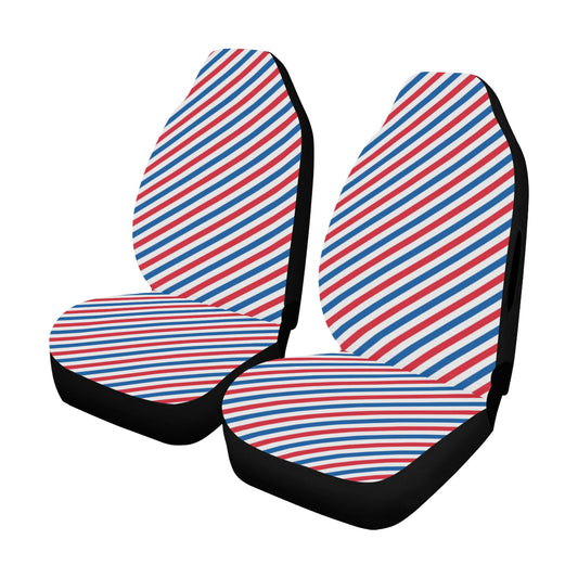 USA/American Flag Inspired Striped Pattern Car Seat Cover Airbag Compatible(Set of 2)