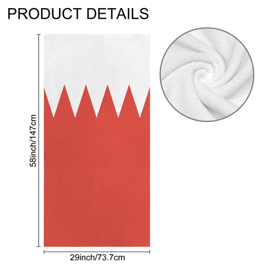 Bahrain Flag Inspired Custom Bath Towel 29"x58"(Made in USA)
