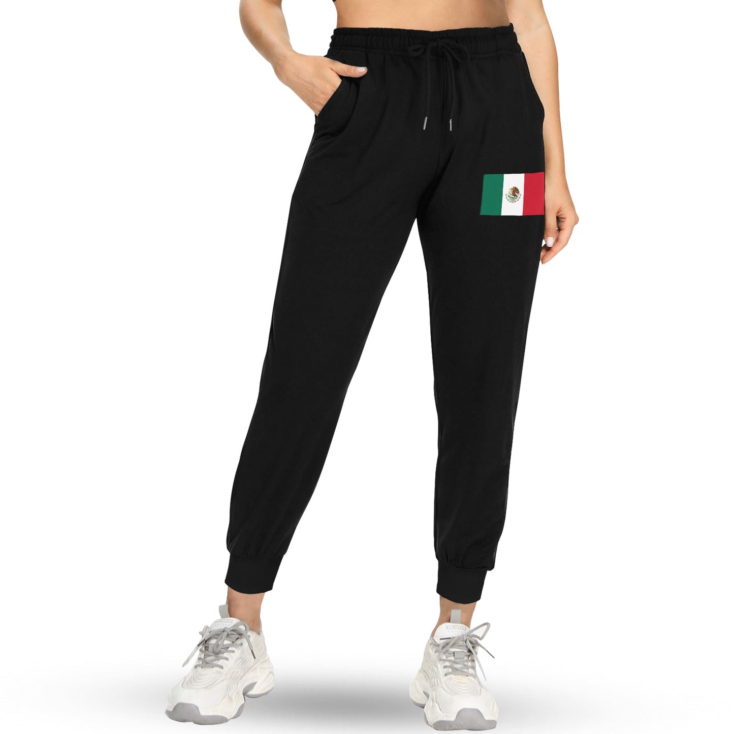 Mexico Flag Inspired Unisex Fleece Sweatpants (Left Printing) | Ships from USA