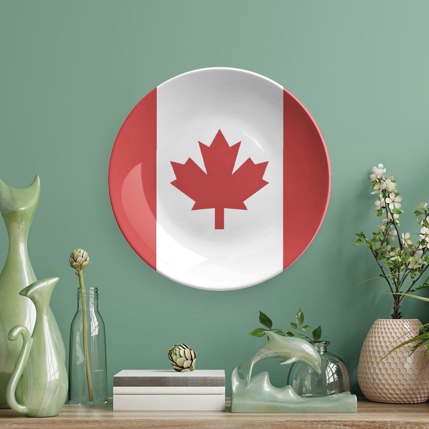 Canada Flag Inspired Bone China Decorative Plate