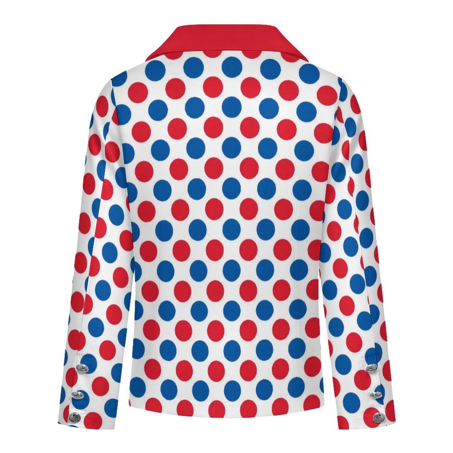 USA/American Flag Inspired Polka Dot Pattern Women’s Double Breasted Blazer