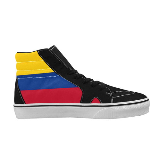 Colombia Flag Inspired Men's High Top Canvas Shoes