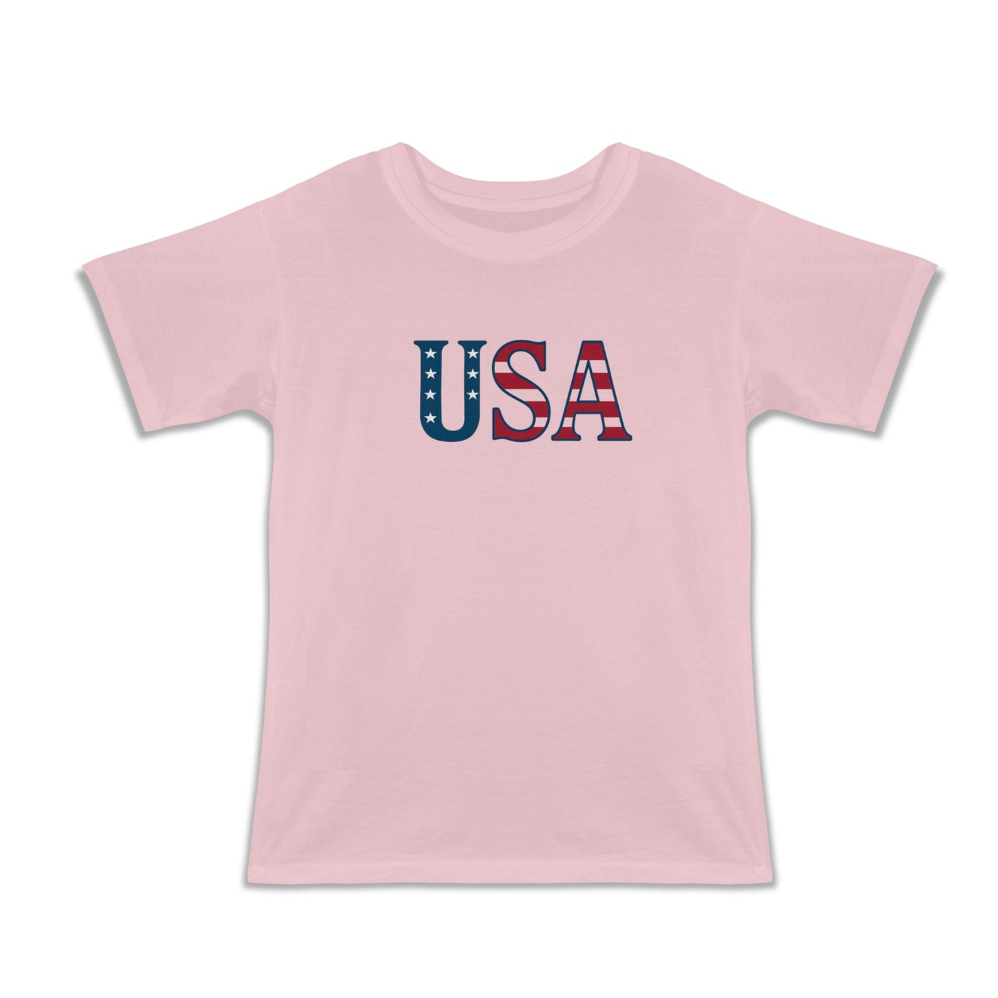 USA/American Flag Inspired USA Letters Girls T-Shirt Made in the USA