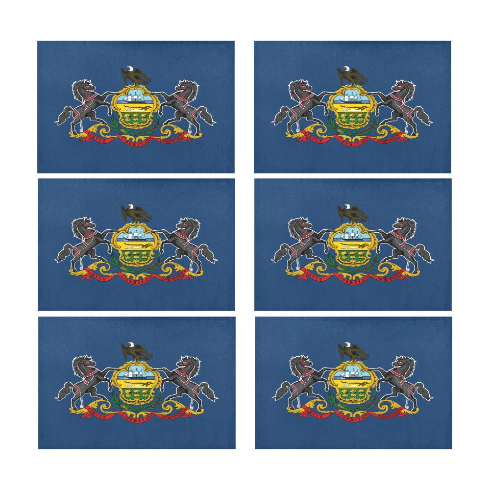 Pennsylvania Flag Placemats 12" x 18" (Set of 6)