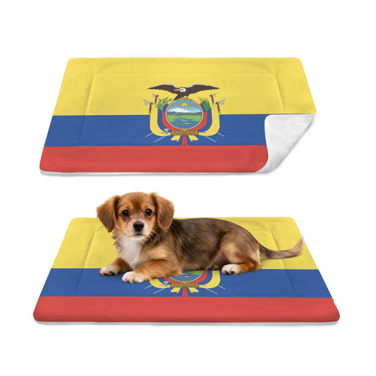Ecuador Flag Inspired Pet Mat 25x18inch (Made in the USA)
