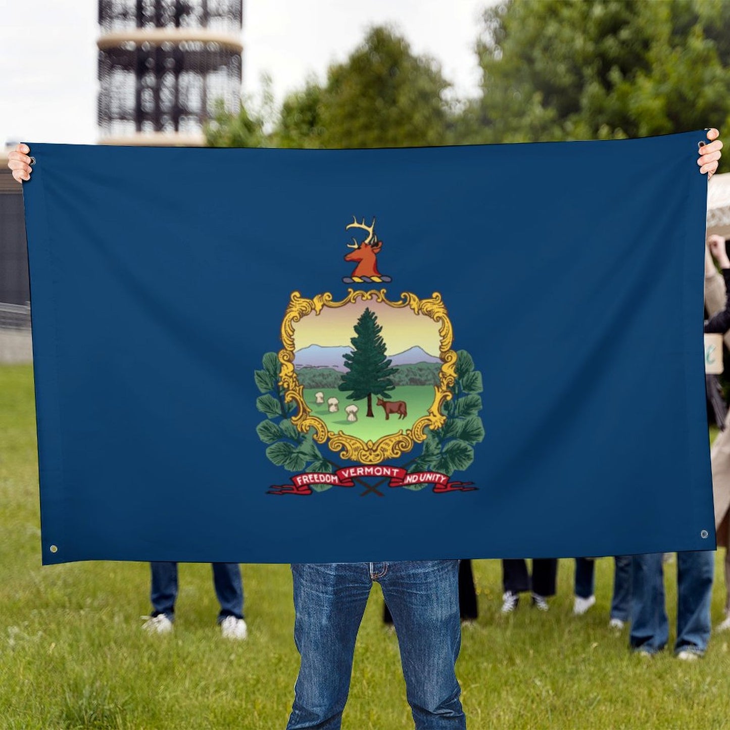 Vermont Flag Inspired Wall Mount Flag with Four Grommets (35x59 in)