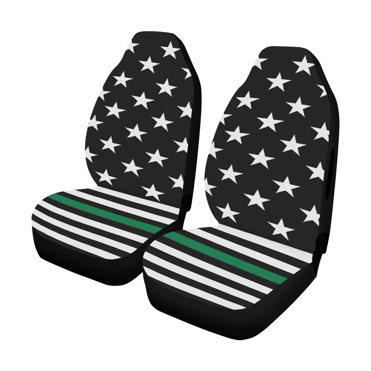Thin Green Line Flag Car Seat Cover Airbag Compatible(Set of 2)