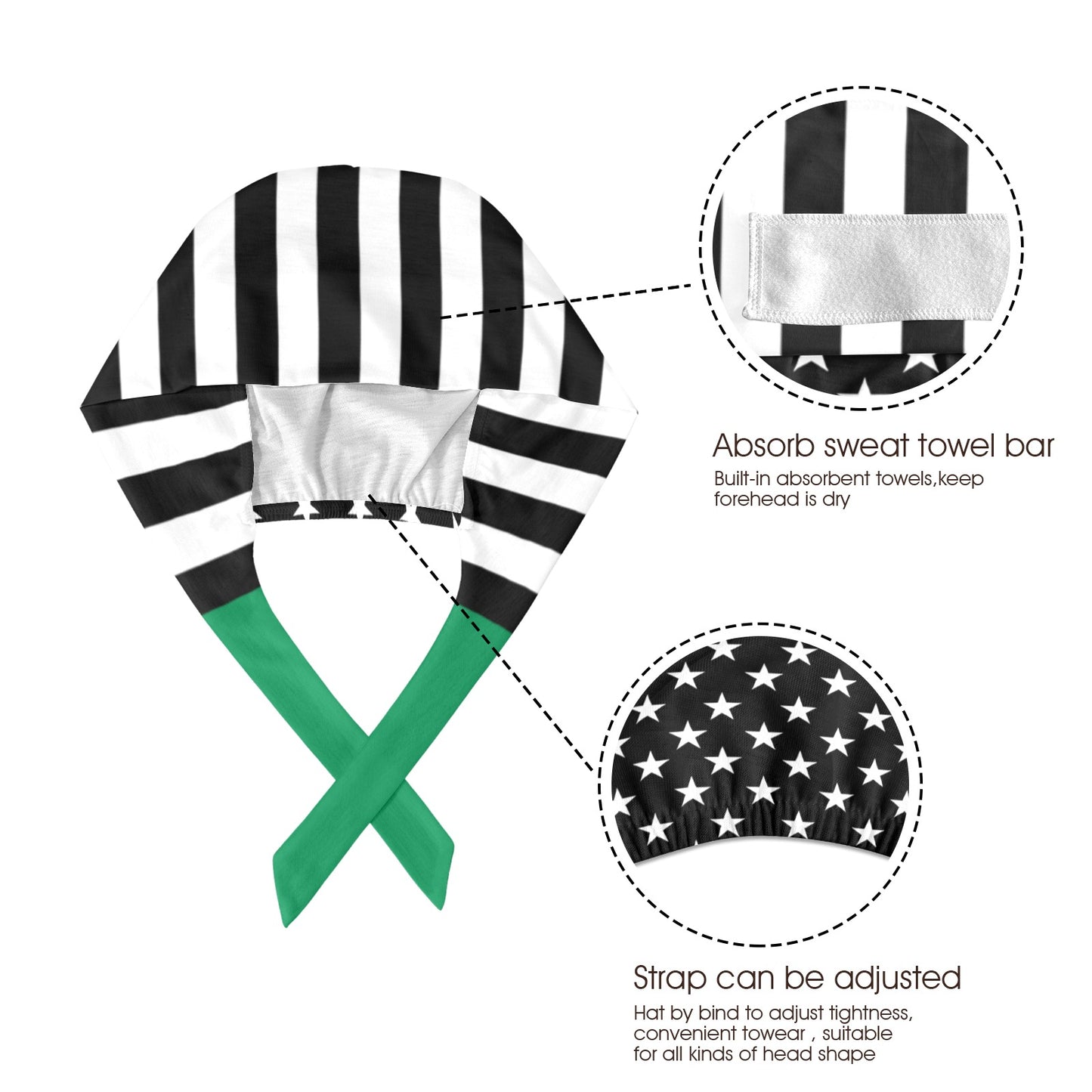 Thin Green Line Flag Inspired Scrub Cap | Ships from USA